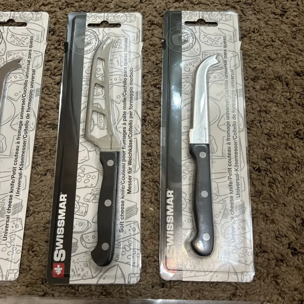 Swissmar 9 Piece Cheese Knife & Picks Set All New & Sealed W/ Black Handles!